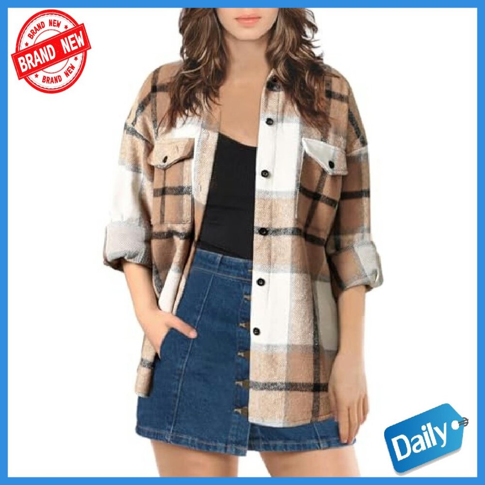 Soft Flannel Shacket Jacket Button Down Blouse Ch… - image 6